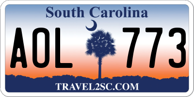 SC license plate AOL773