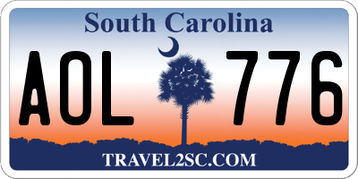 SC license plate AOL776