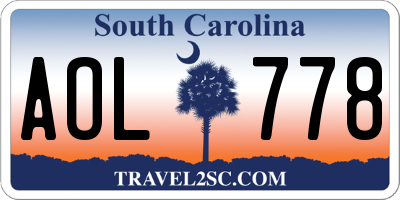 SC license plate AOL778