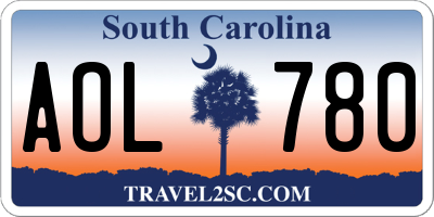 SC license plate AOL780