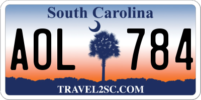 SC license plate AOL784