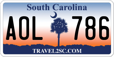 SC license plate AOL786