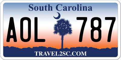SC license plate AOL787