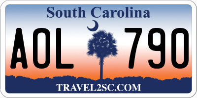 SC license plate AOL790