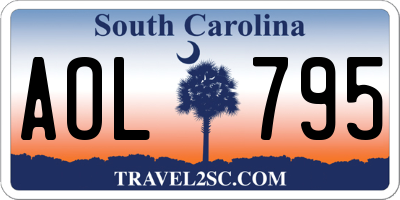 SC license plate AOL795