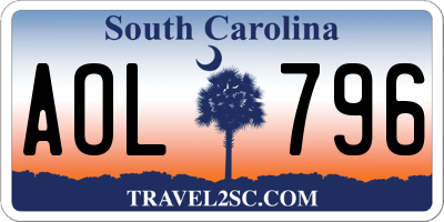 SC license plate AOL796