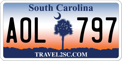 SC license plate AOL797