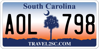 SC license plate AOL798