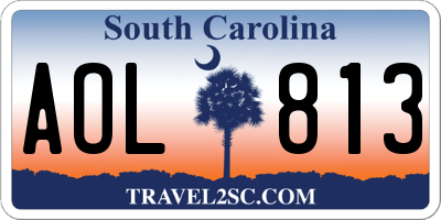 SC license plate AOL813