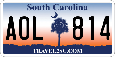 SC license plate AOL814