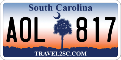 SC license plate AOL817