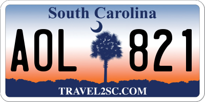 SC license plate AOL821