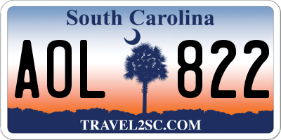 SC license plate AOL822
