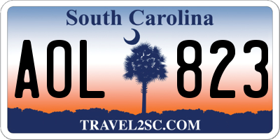 SC license plate AOL823