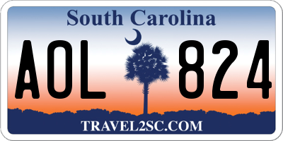 SC license plate AOL824