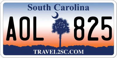 SC license plate AOL825