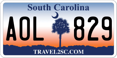 SC license plate AOL829
