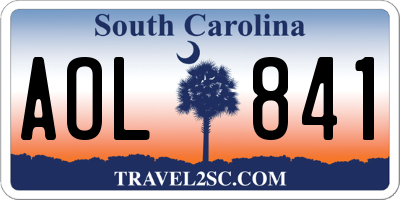 SC license plate AOL841