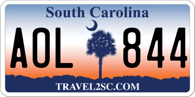 SC license plate AOL844