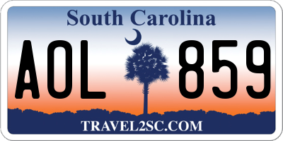 SC license plate AOL859