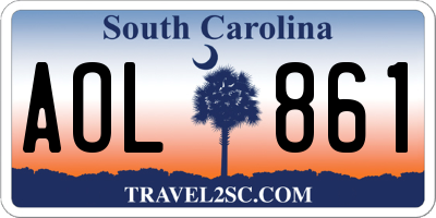 SC license plate AOL861