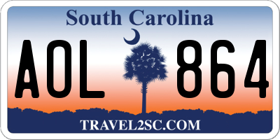 SC license plate AOL864