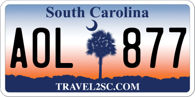 SC license plate AOL877