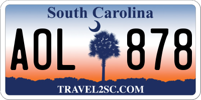SC license plate AOL878