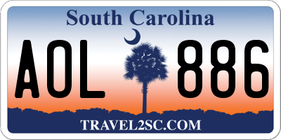 SC license plate AOL886
