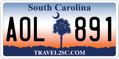 SC license plate AOL891