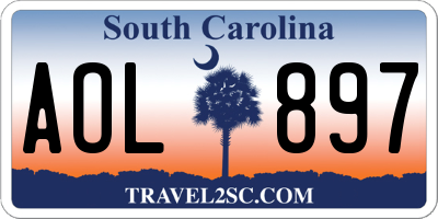 SC license plate AOL897