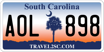 SC license plate AOL898