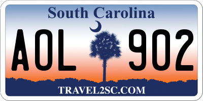 SC license plate AOL902