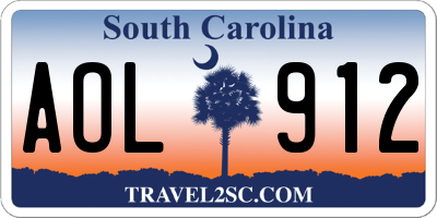 SC license plate AOL912