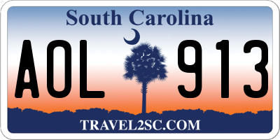 SC license plate AOL913