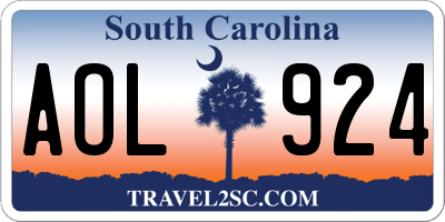 SC license plate AOL924