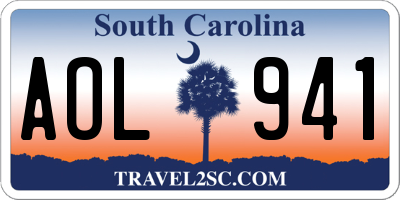 SC license plate AOL941