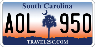 SC license plate AOL950