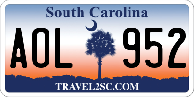 SC license plate AOL952