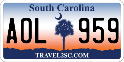 SC license plate AOL959
