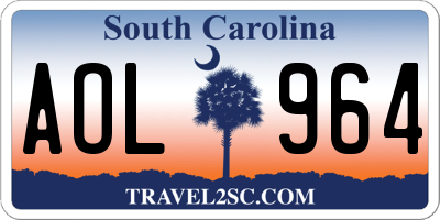 SC license plate AOL964