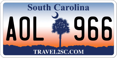 SC license plate AOL966