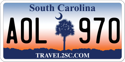SC license plate AOL970