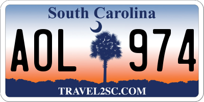 SC license plate AOL974