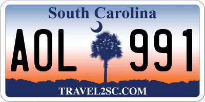 SC license plate AOL991