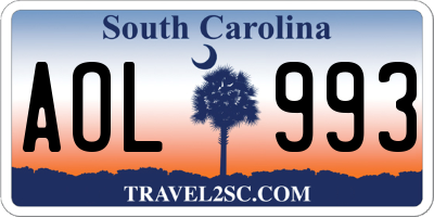 SC license plate AOL993