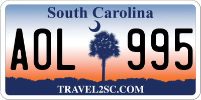 SC license plate AOL995