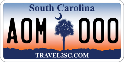 SC license plate AOM000