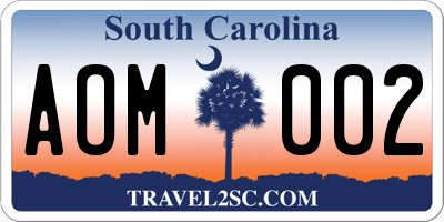 SC license plate AOM002