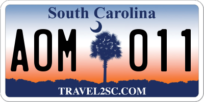 SC license plate AOM011
